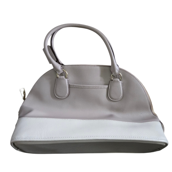 Coach Cora Domed Satchel Purse Leather Tote Grey Birch Chalk Bicolor - Picture 2 of 9